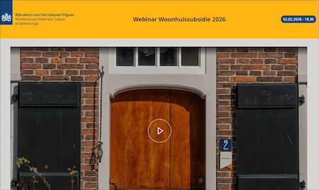 RCE-webinar Woonhuissubsidies